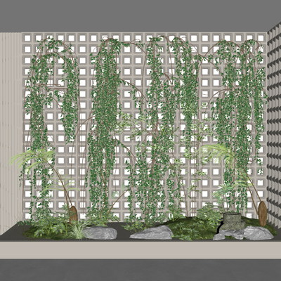  现代植物景观藤蔓su模型 
