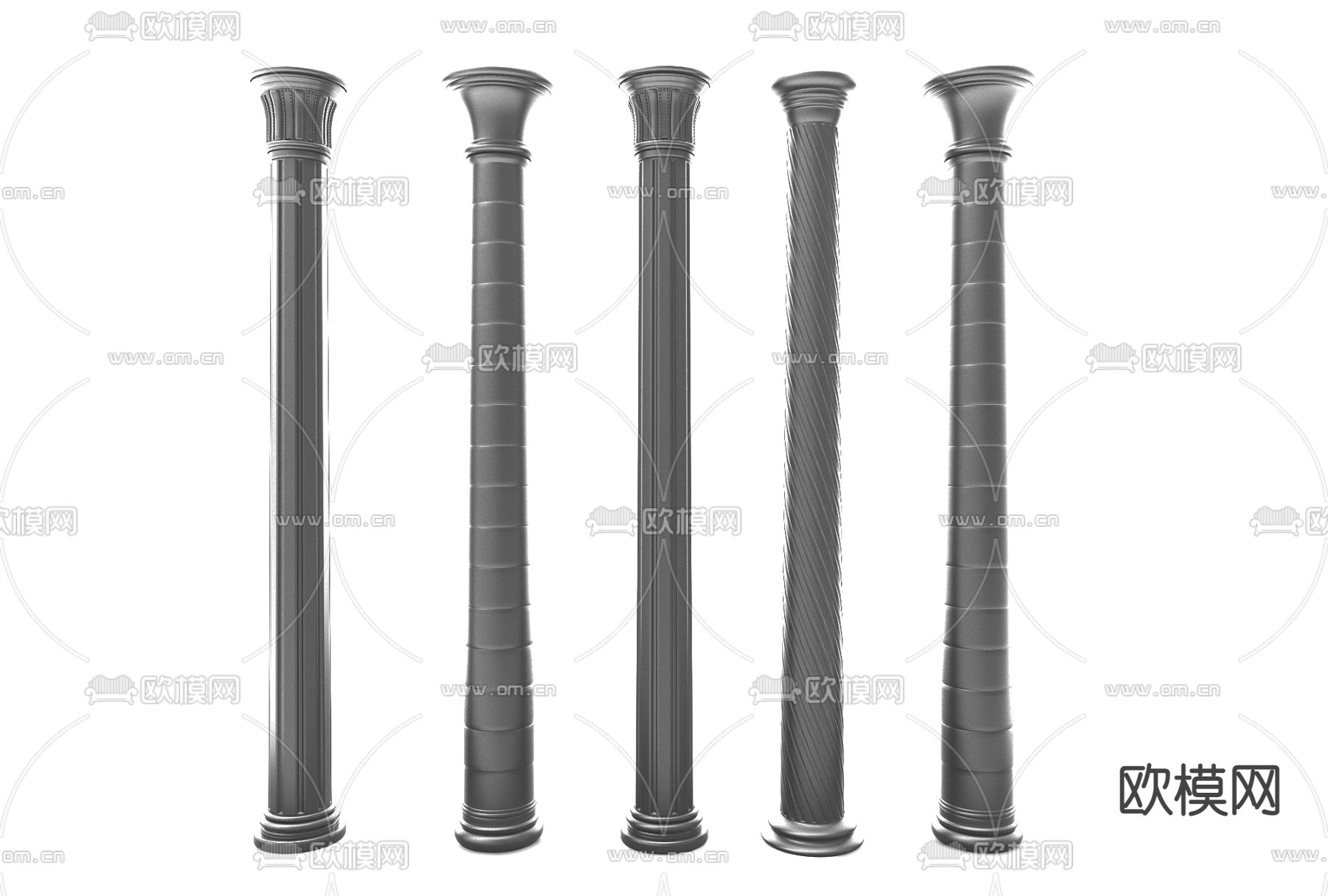 欧式罗马柱3d模型下载