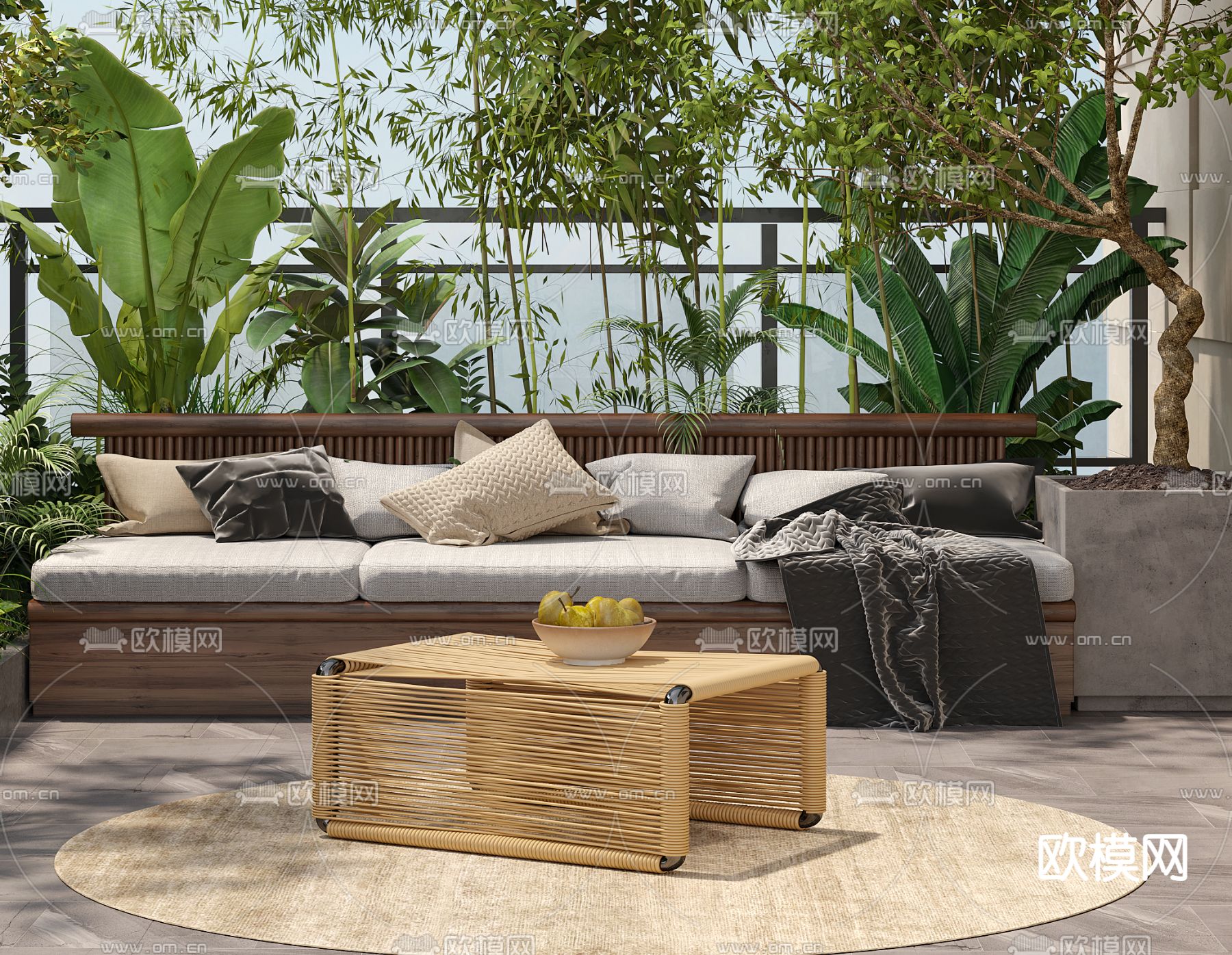 现代露台阳台3d模型下载（渲染图4）