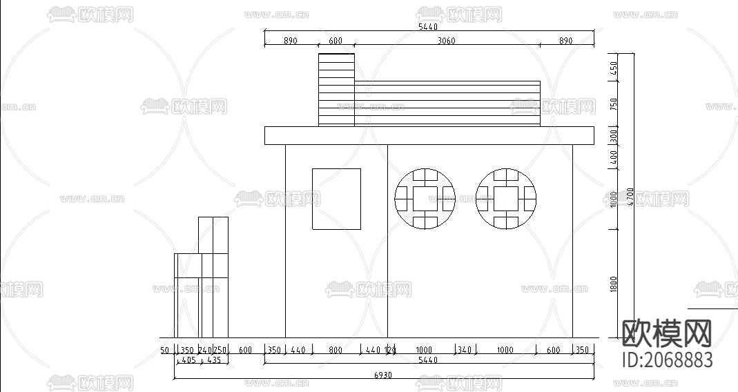生态卫生间平立面CAD图下载（渲染图3）