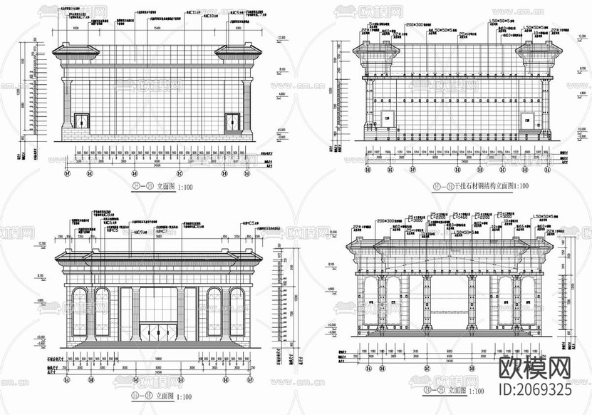 會議中心歐式建筑CAD外立面圖下載(渲染圖3)