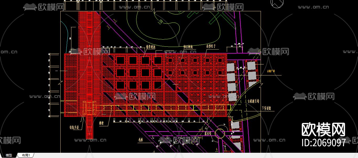 铺装样图CAD施工图下载