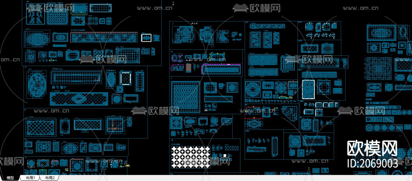 铺装样图CAD图库下载（渲染图3）