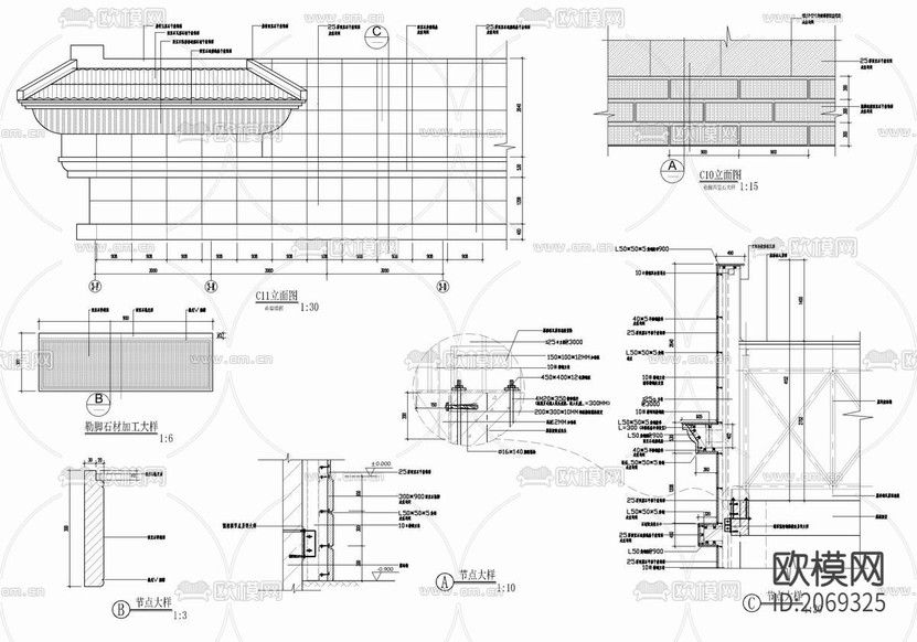 會議中心歐式建筑CAD外立面圖下載(渲染圖9)