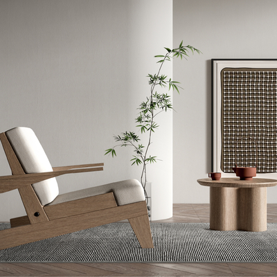 侘寂休闲椅su模型