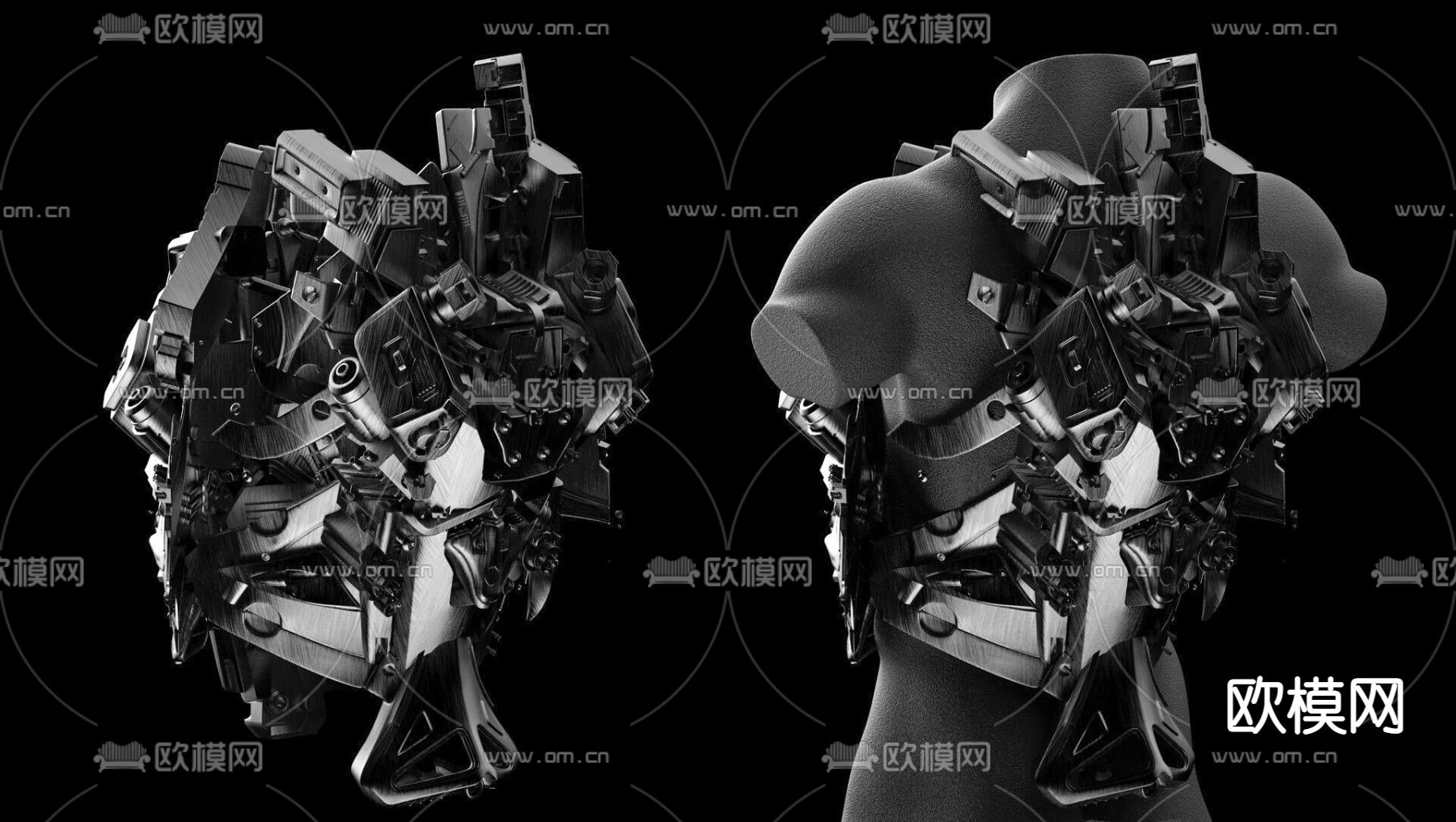 现代机械装甲su模型下载（渲染图3）