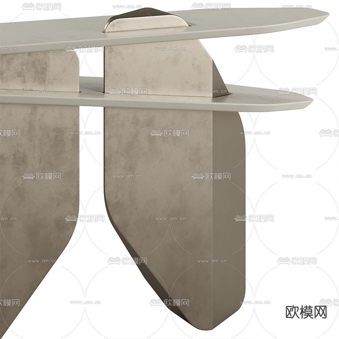 现代创意端景条案3d模型下载（渲染图3）