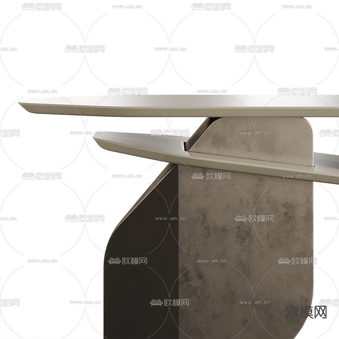 现代创意端景条案3d模型下载（渲染图5）