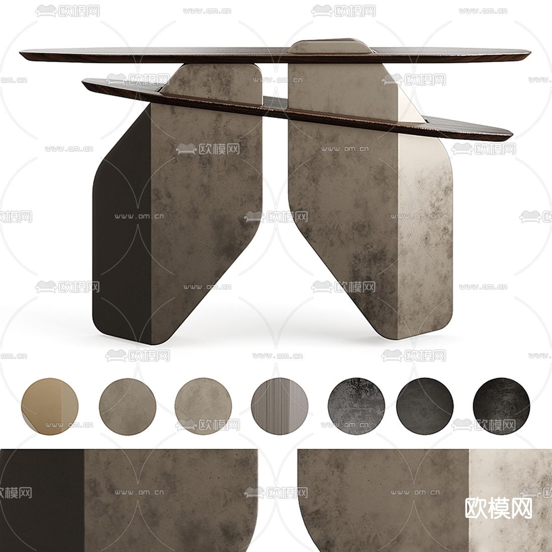 现代创意端景条案3d模型下载（渲染图1）