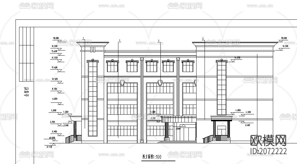 别墅建筑CAD图纸下载（渲染图3）