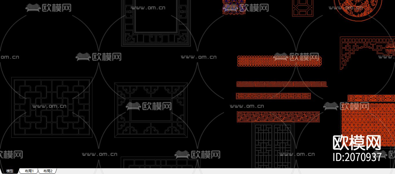 镂空雕花CAD图库下载（渲染图2）