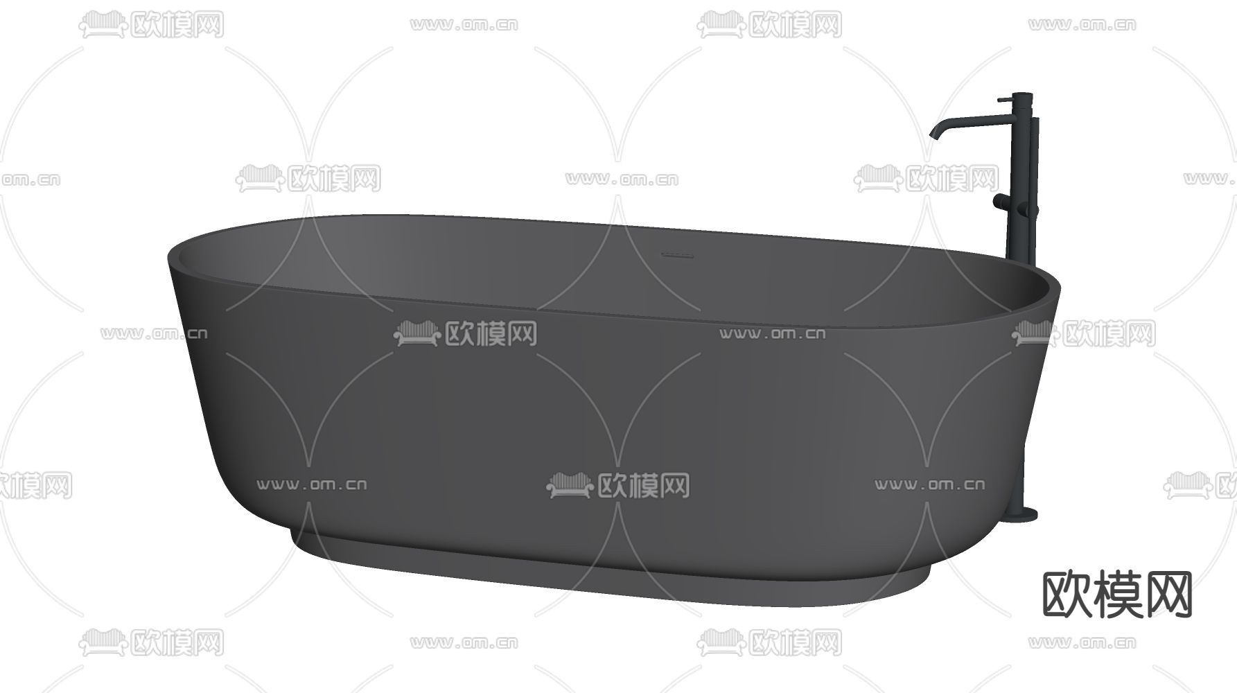 现代浴缸su模型