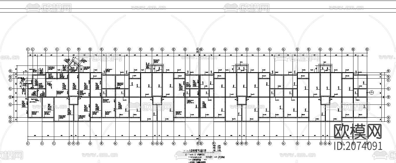 短肢剪力墙小高层住宅CAD结构图下载（渲染图3）