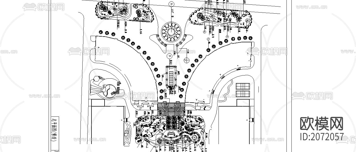 中山公园CAD平面图下载（渲染图1）