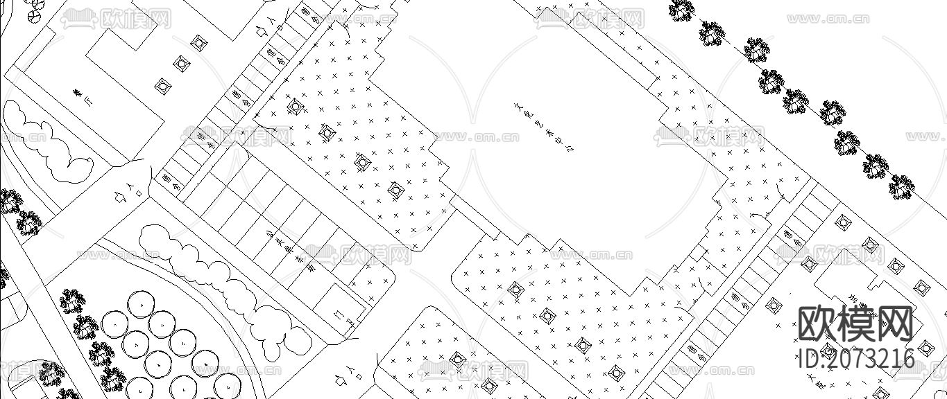 某公园绿化总CAD平面图下载（渲染图2）