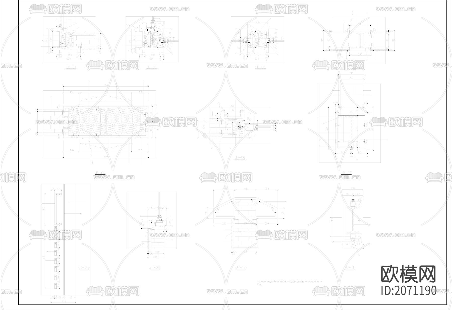 小区大门CAD施工图下载（渲染图5）