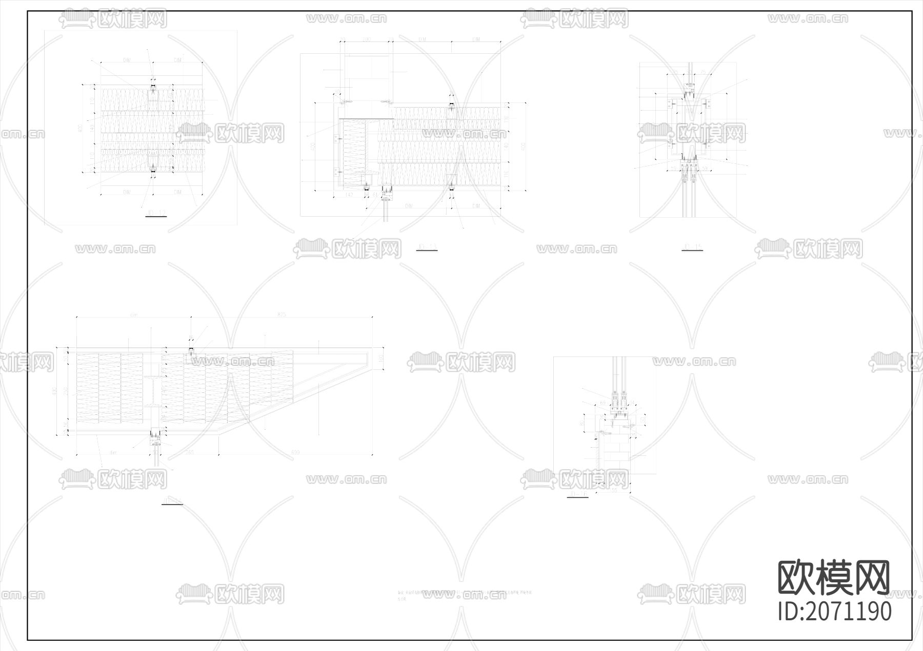 小区大门CAD施工图下载（渲染图6）