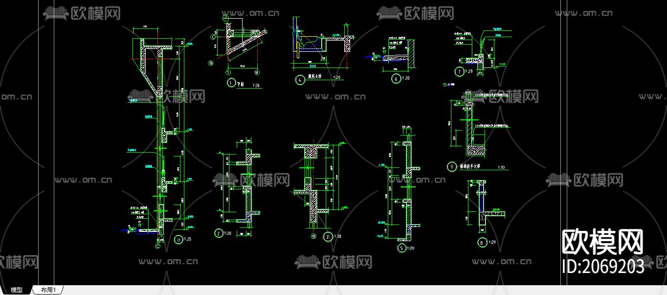 毕业设计建筑CAD施工图下载（渲染图2）