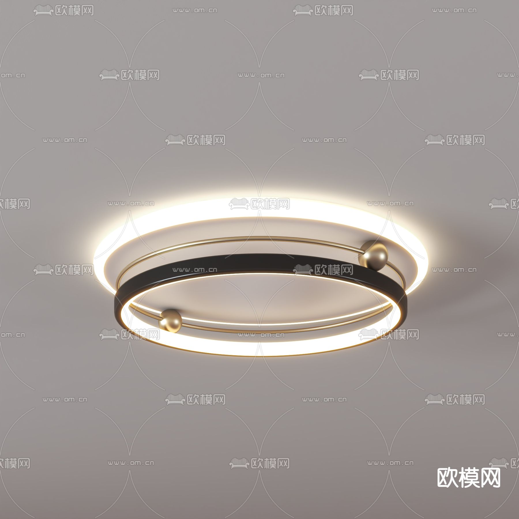 现代轻奢吸顶灯3d模型下载（渲染图3）