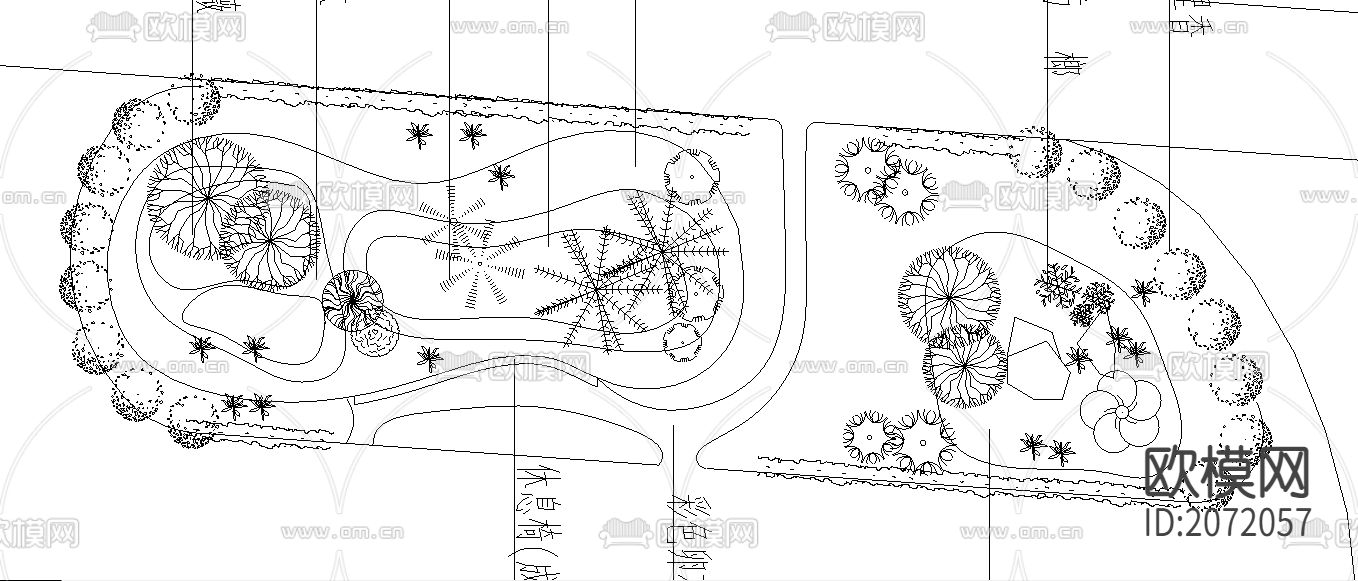 中山公园CAD平面图下载（渲染图2）
