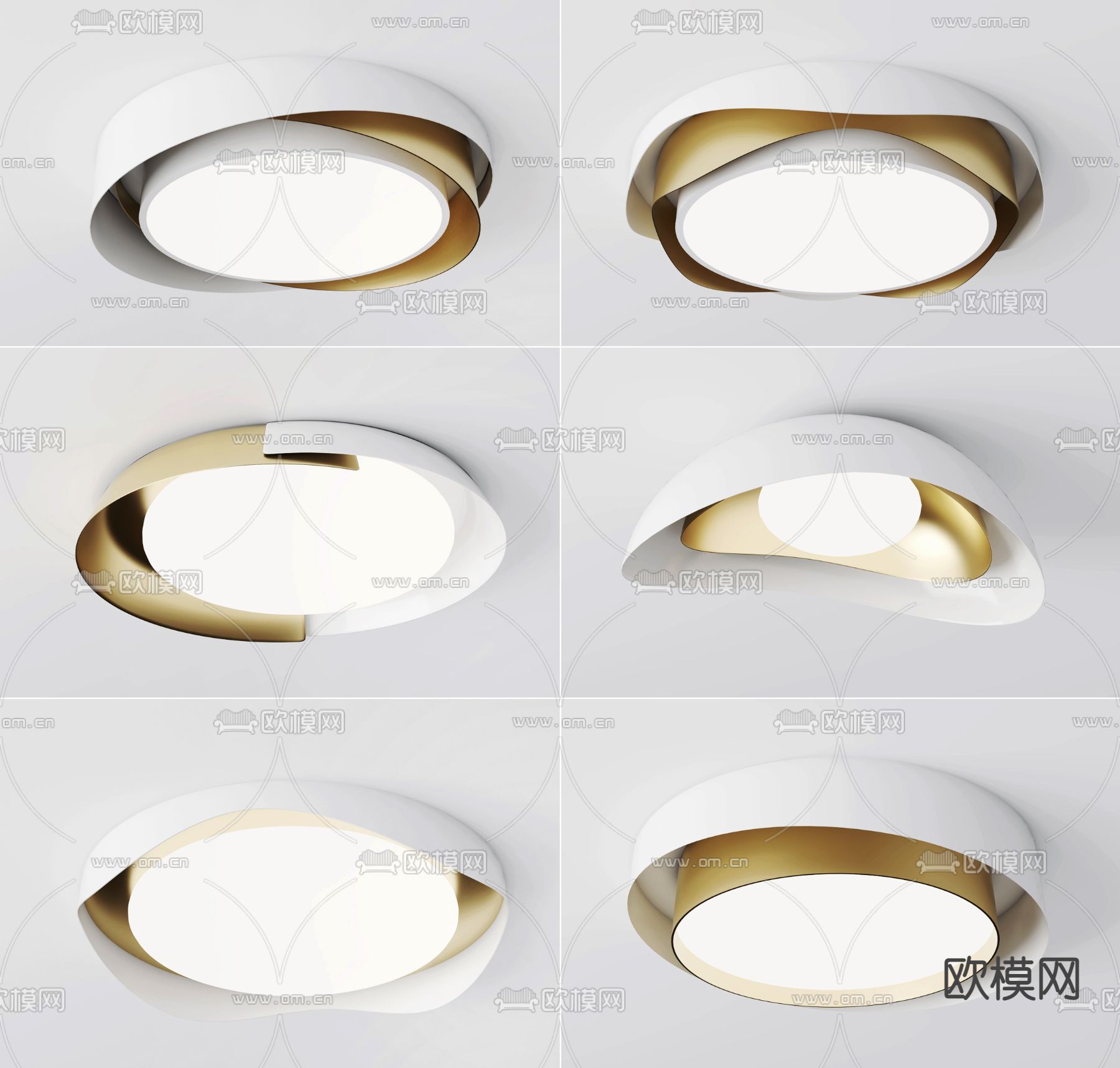 现代轻奢吸顶灯3d模型下载