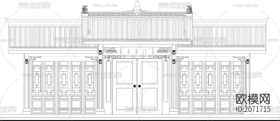 民居門建筑CAD立面結(jié)構(gòu)圖下載
