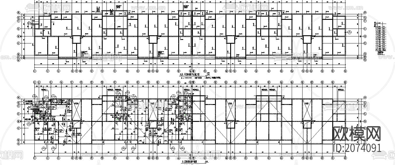 短肢剪力墙小高层住宅CAD结构图下载（渲染图4）