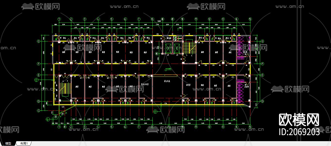 毕业设计建筑CAD施工图下载（渲染图5）