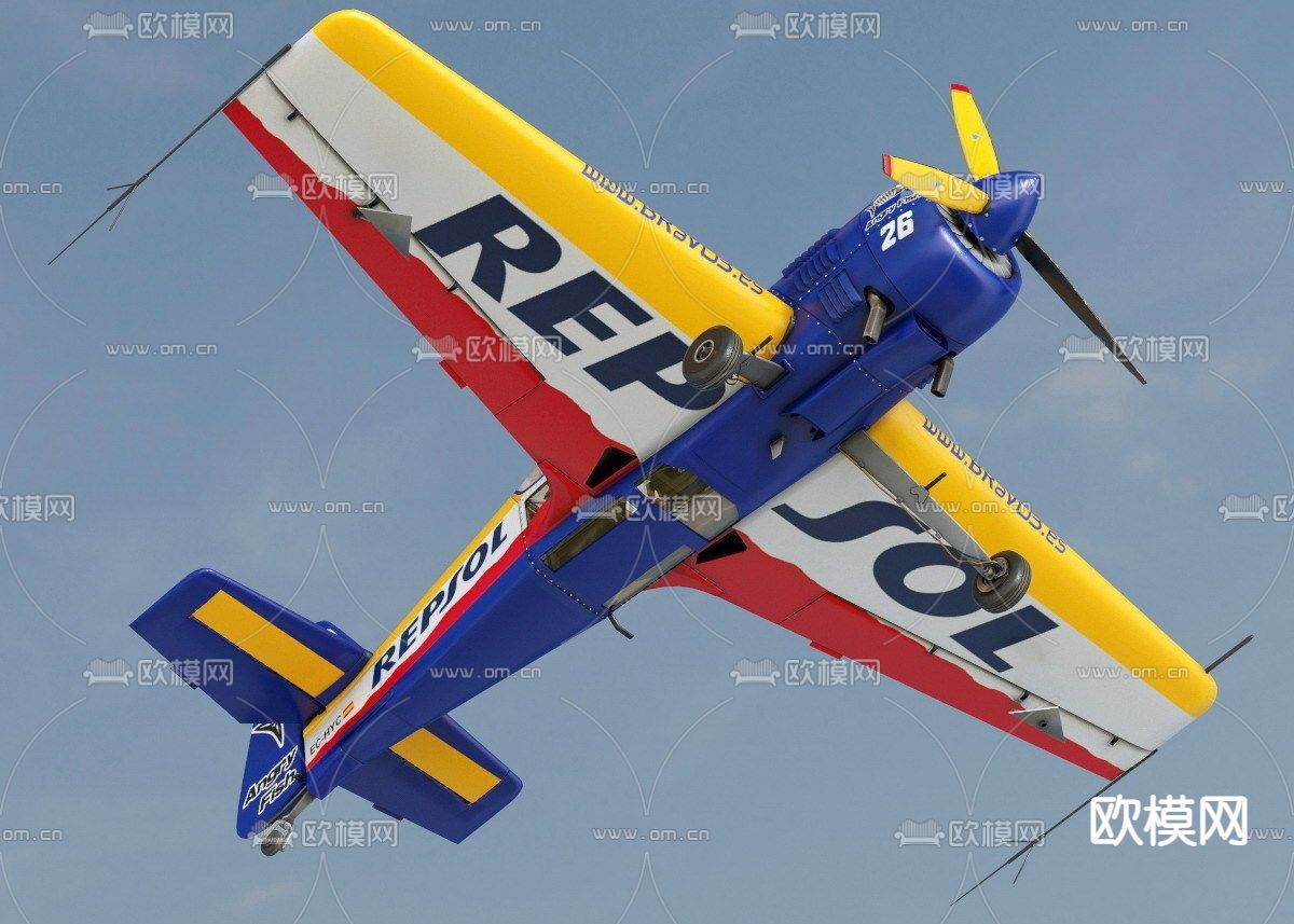 现代飞机3d模型下载（渲染图2）