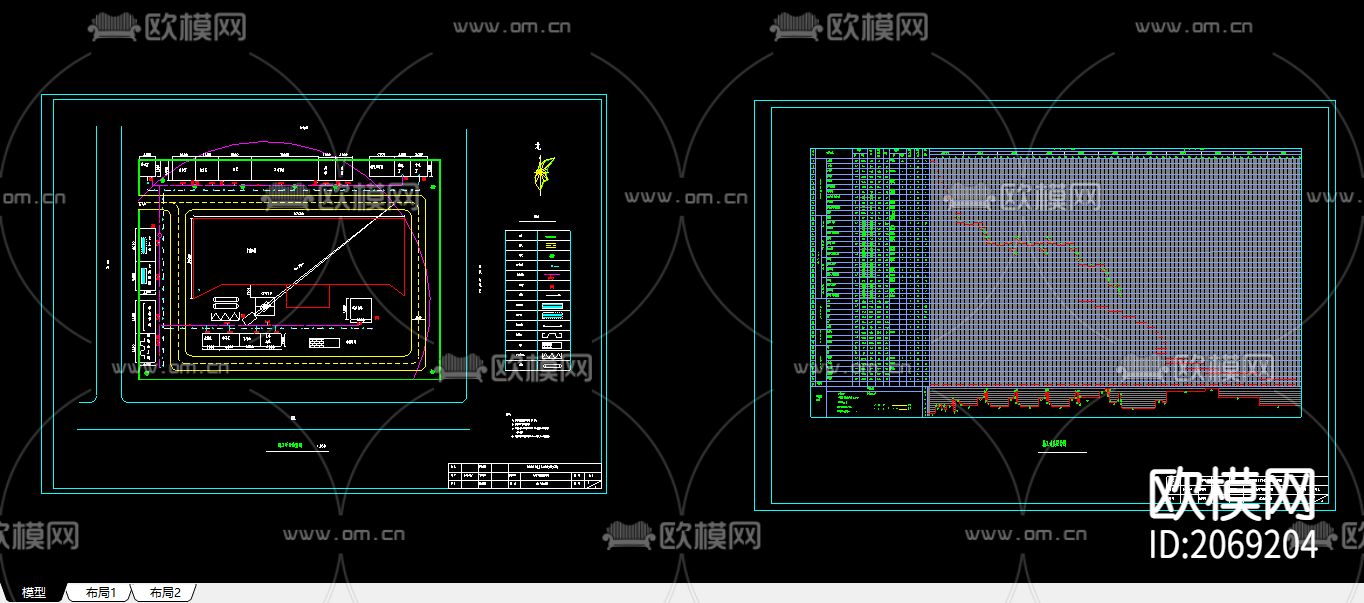 毕业设计组织CAD施工图下载（渲染图1）