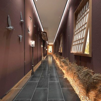  新中式酒店过道su模型 