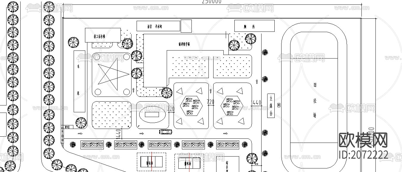 别墅建筑CAD图纸下载（渲染图2）