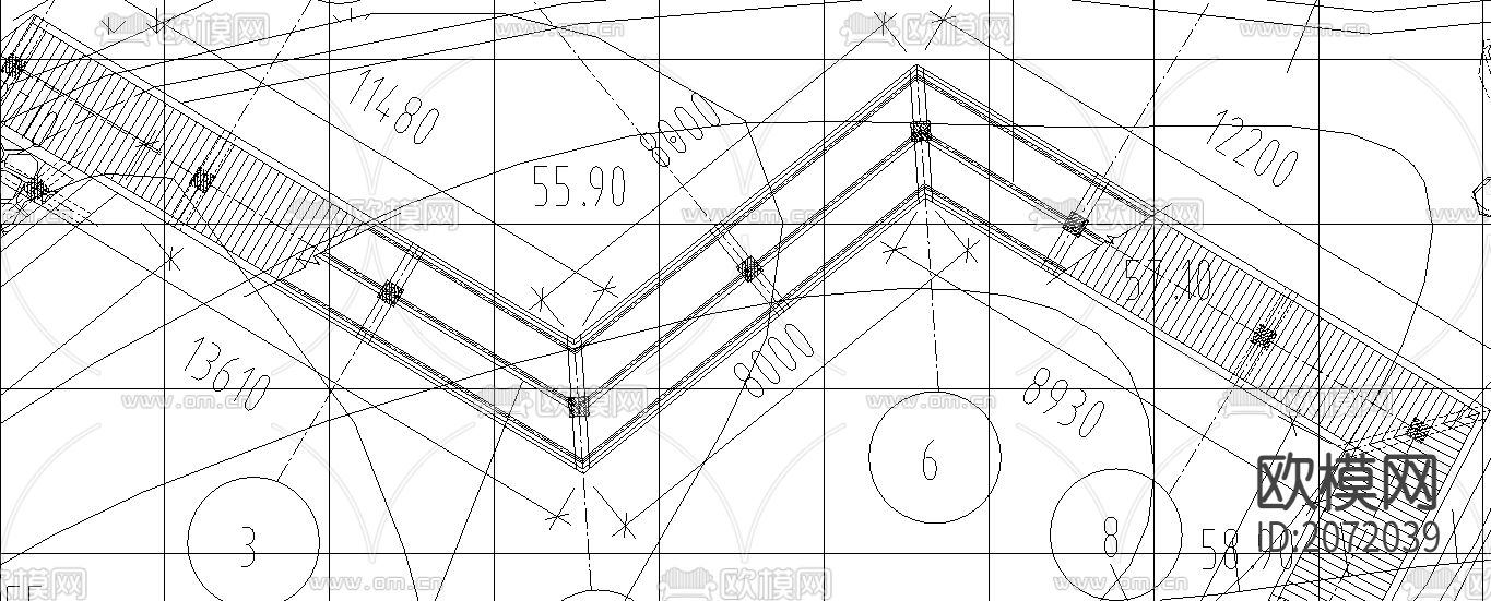 溢香园平面CAD施工图下载（渲染图3）