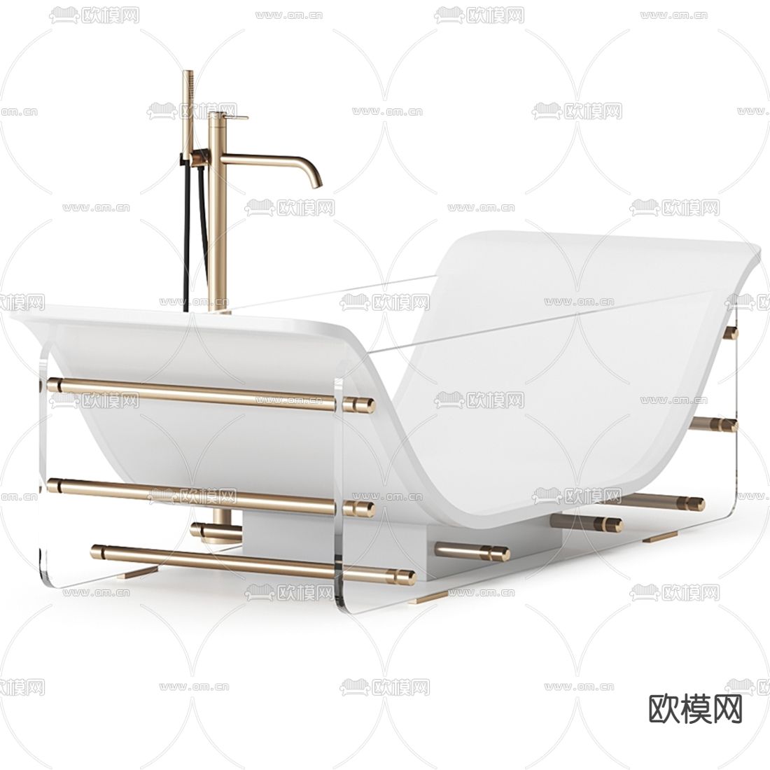 现代轻奢浴缸3d模型