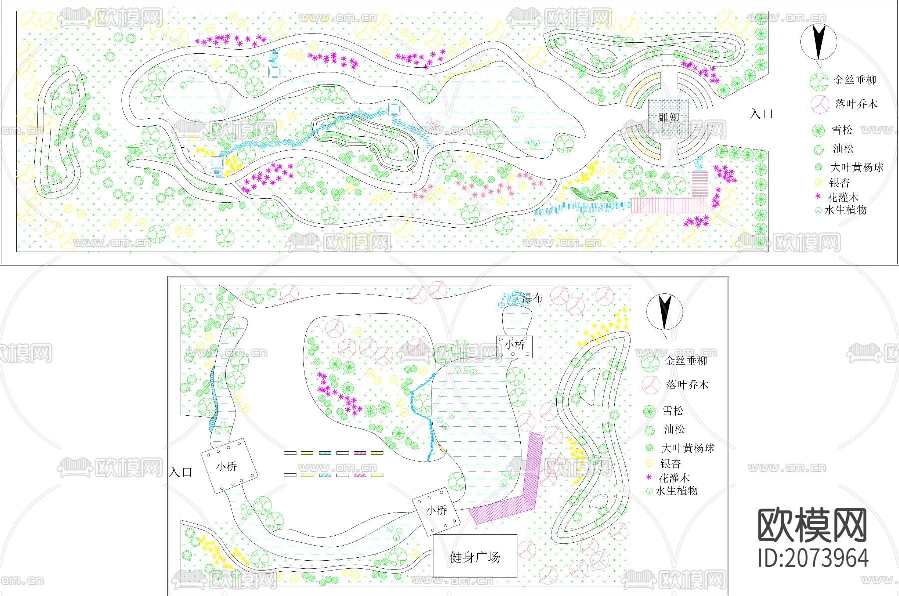 公园道路绿化CAD工程图下载