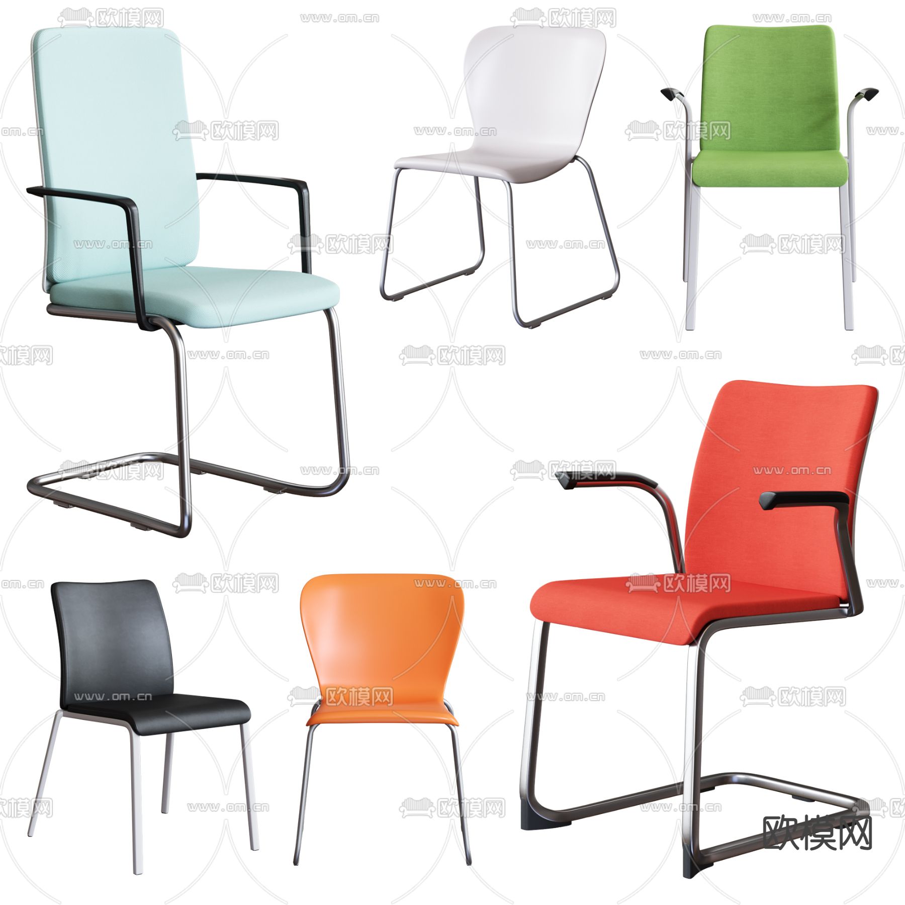 现代办公椅su模型下载（渲染图1）