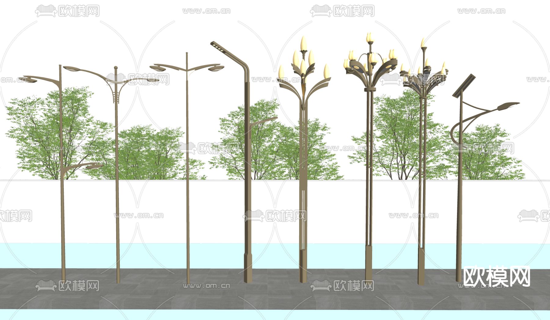现代玉兰灯su模型下载（渲染图2）
