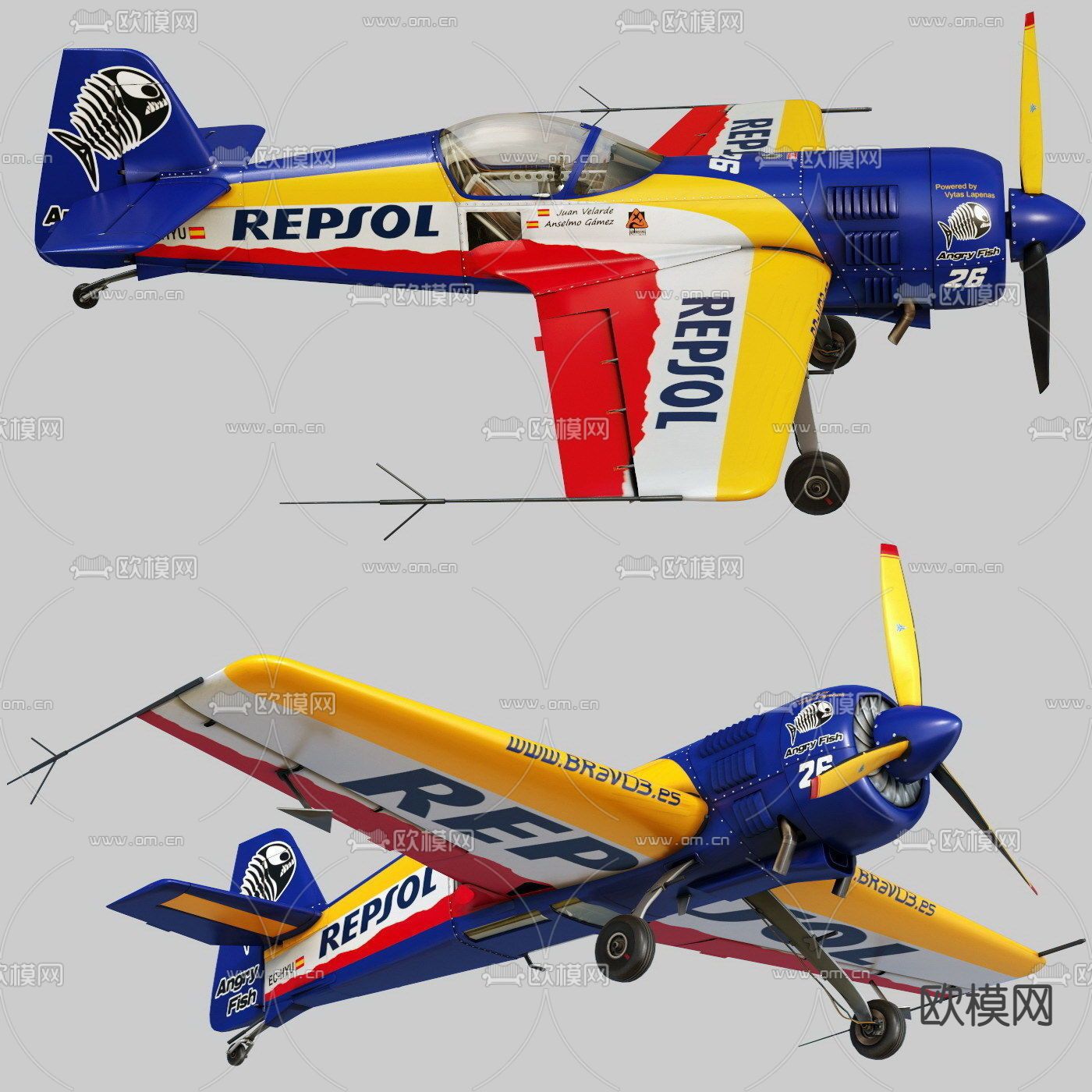 现代飞机3d模型下载（渲染图1）