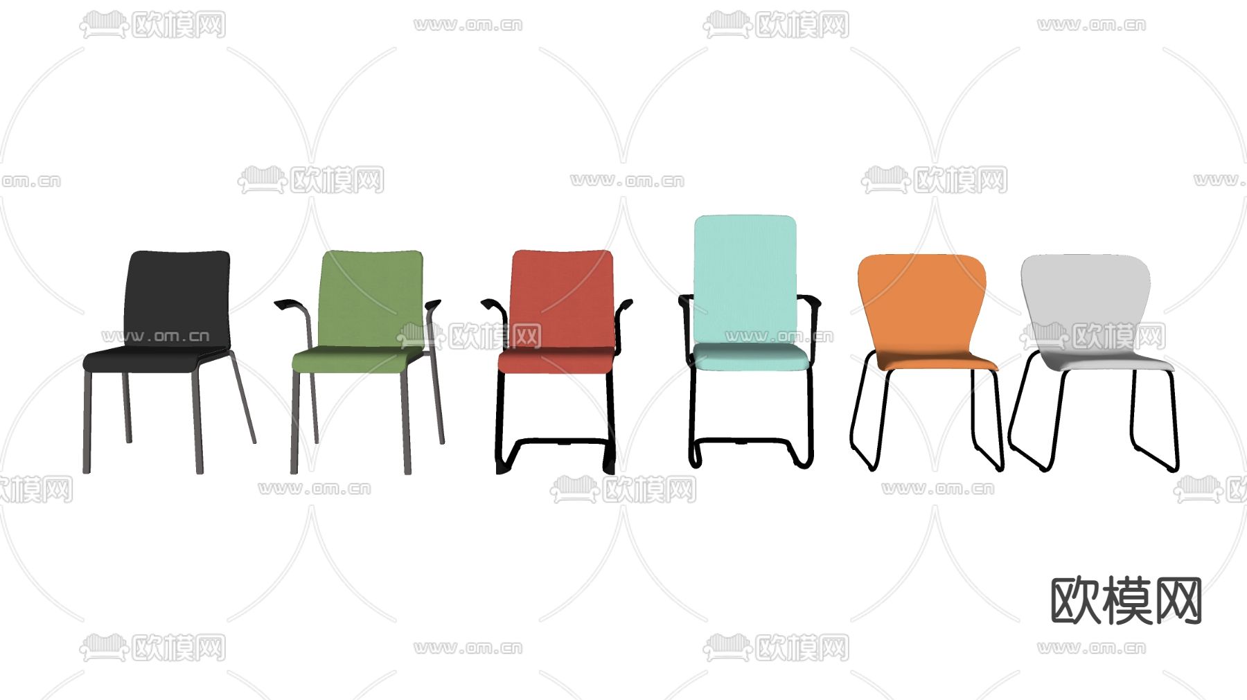 现代办公椅su模型下载（渲染图2）