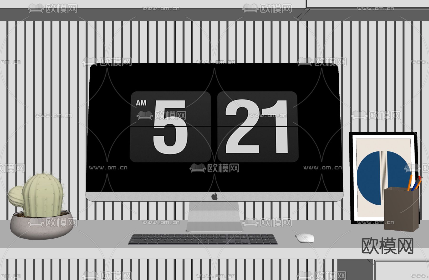 现代电脑显示器su模型