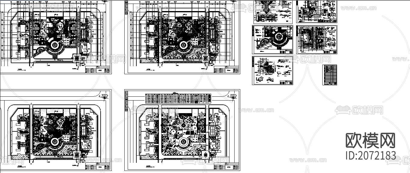园林广场CAD施工详图下载（渲染图1）