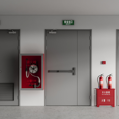 现代消防门防火门su模型