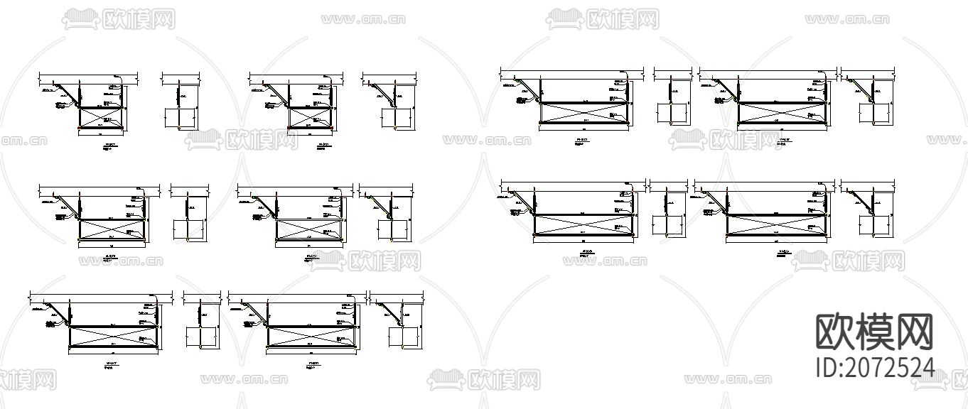 抗震支架CAD图纸下载（渲染图1）