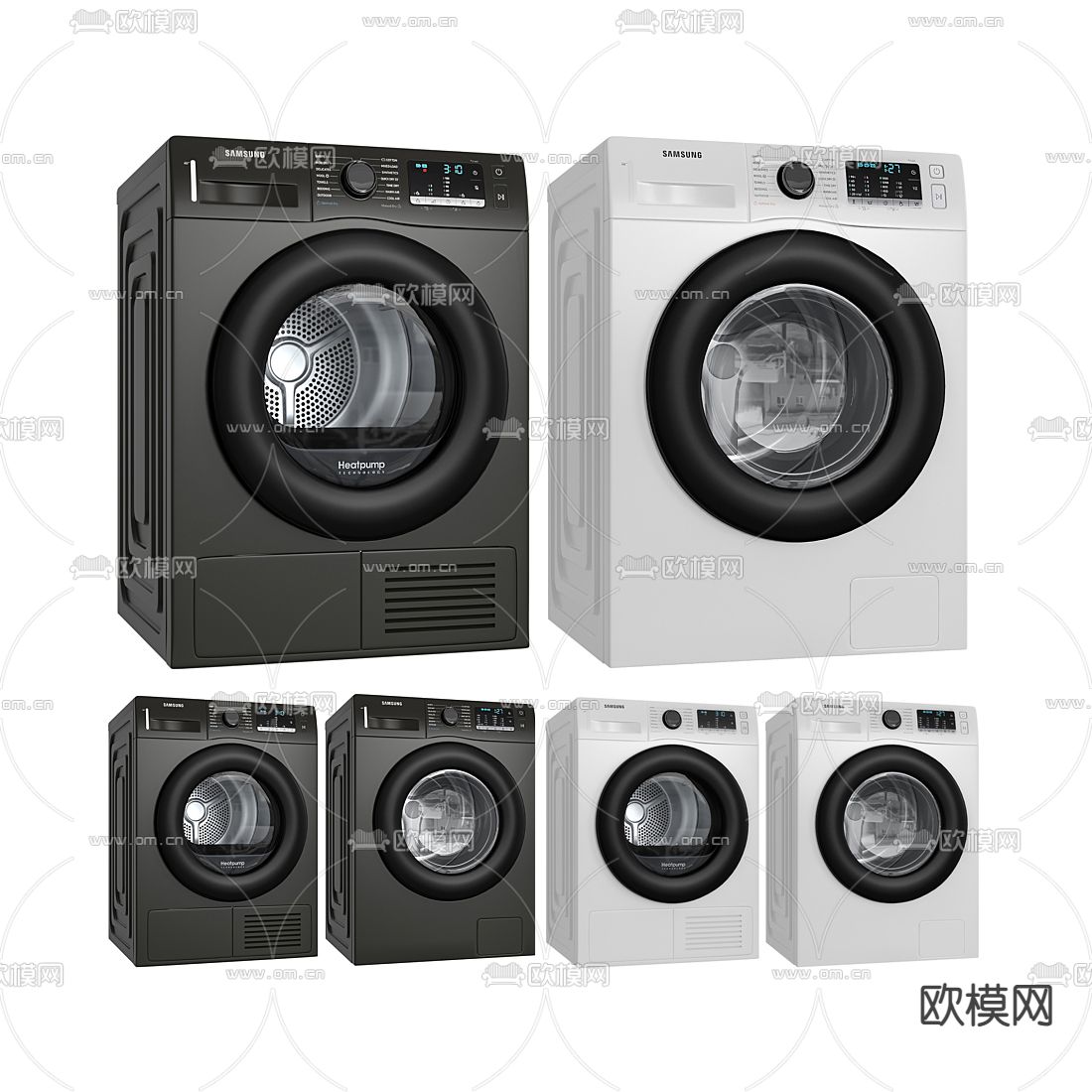 现代洗衣机3d模型