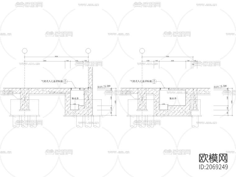 地沟，排水沟，截水沟及盖板节点大样CAD详图下载（渲染图6）