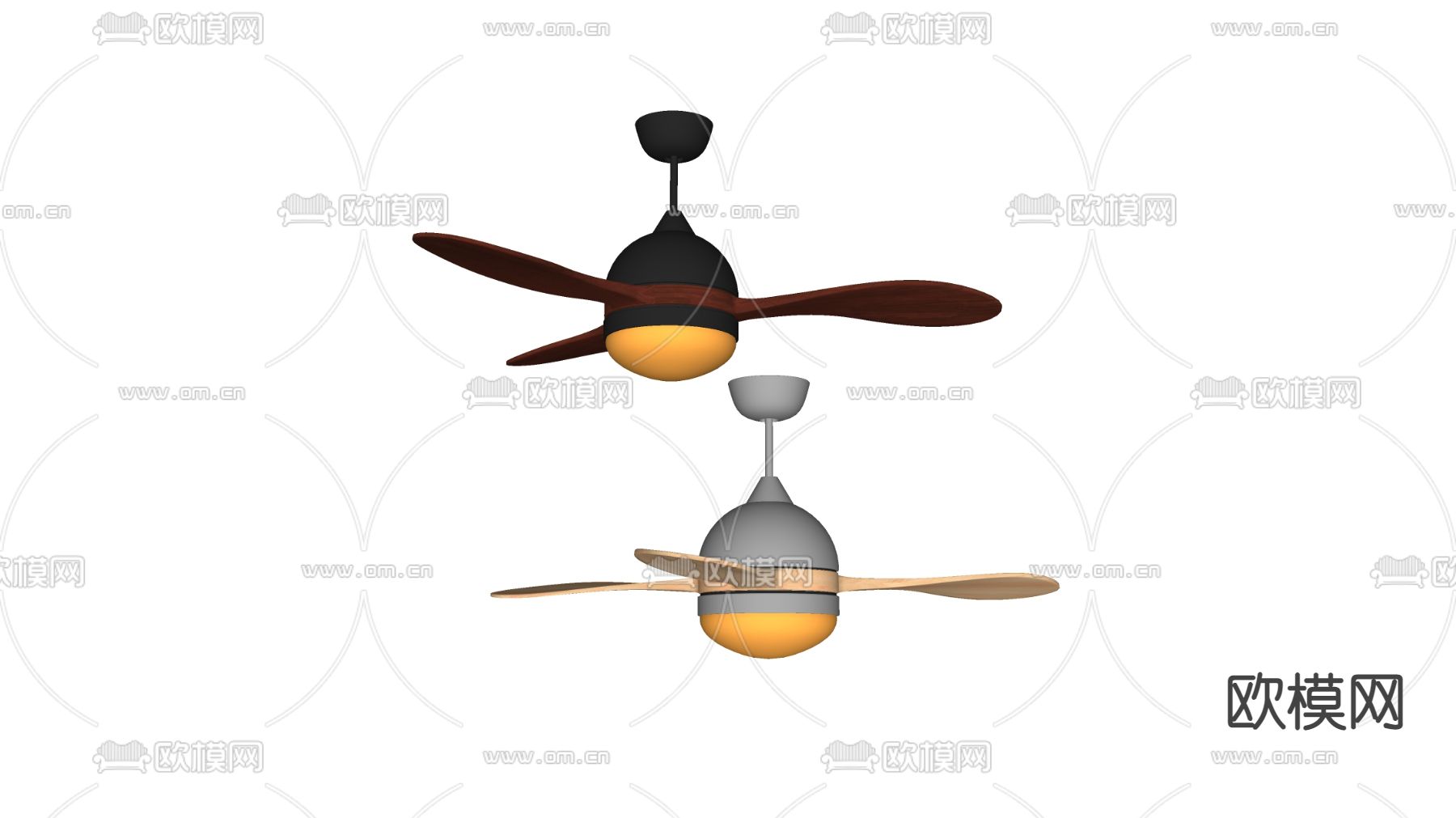 北欧吊扇灯su模型
