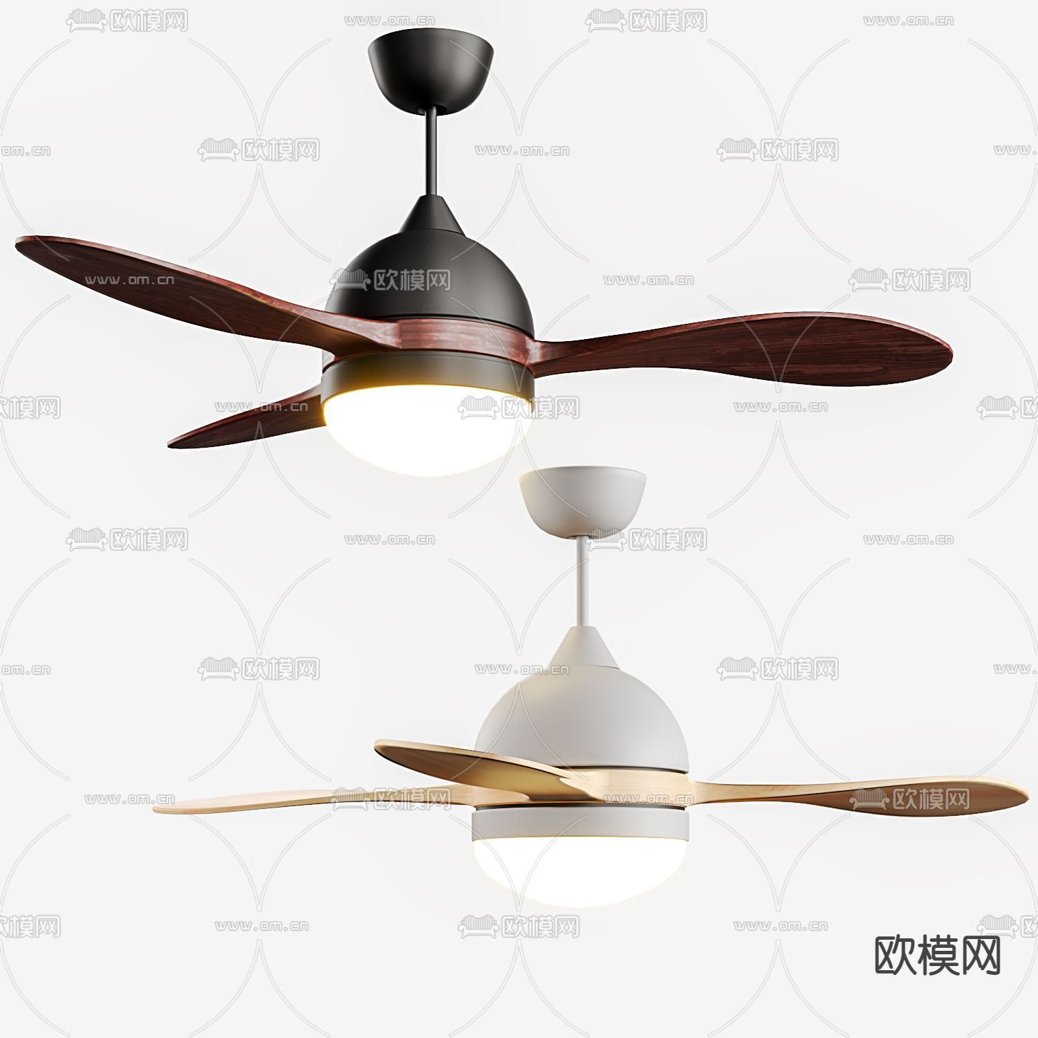 北欧吊扇灯su模型