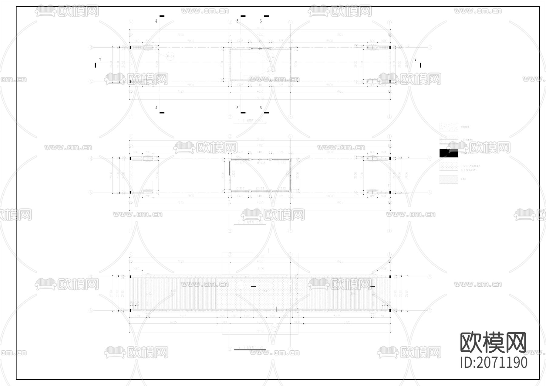 小区大门CAD施工图下载（渲染图3）