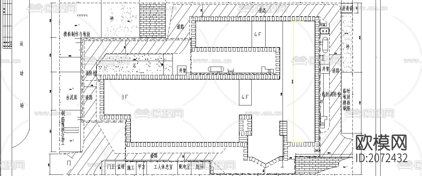 施工CAD平面图下载（渲染图1）