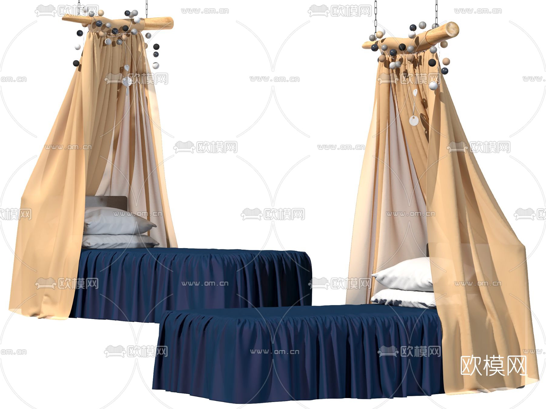 现代美容院会所按摩床3d模型下载